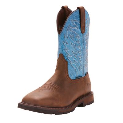 Ariat Groundbreaker Koyu Mavi / Kahverengi Iş Ayakkabıları Erkek (41498-110)